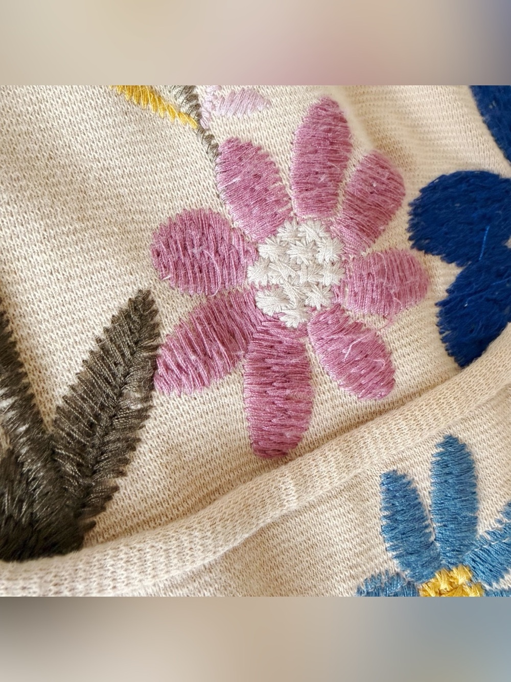 Johnny Was BIYA Embroidered Cardigan Coat Boho Floral Jacket Beige Multicolor XL - Picture 14 of 14